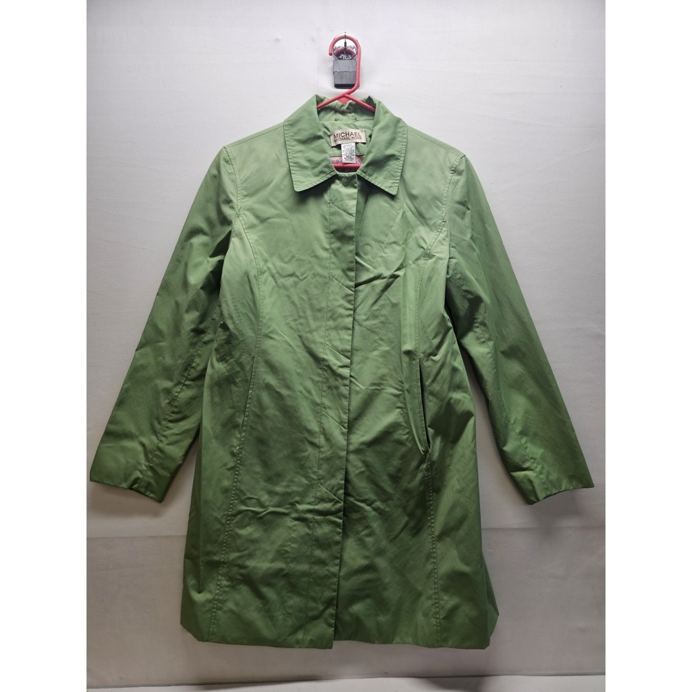 VTG Y2K Michael Kors Green Mid Length Trench Coat With Bucket Hat Cottagecore